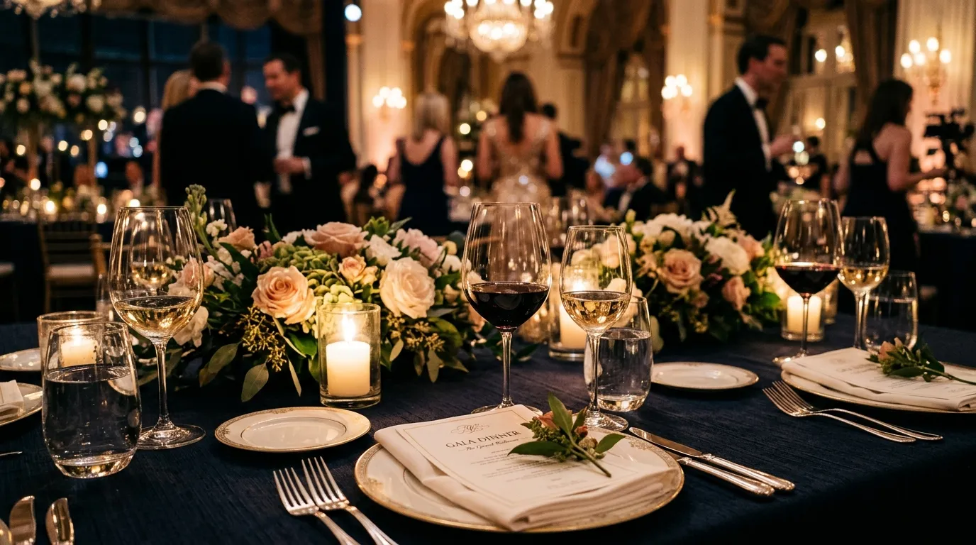 Cena di gala, atmosfera elegante